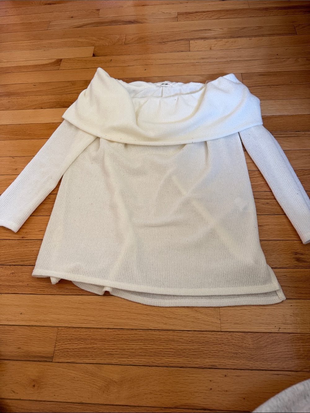 First Love Off-the-Shoulder Ivory Knit Sweater